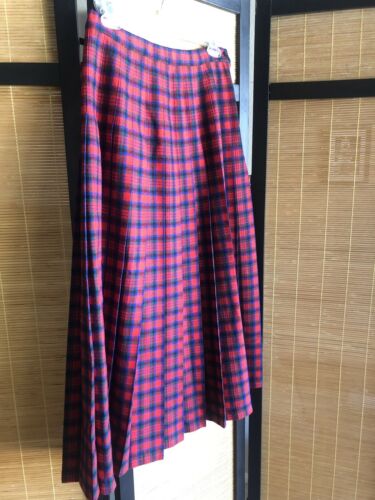 Vintage Tartan Pendleton Wool Plaid Pleated Skirt Zipper Waist 27 Mod - Fresh Stock Dated October 2025