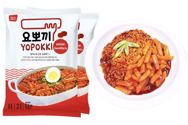 Yopokki Sweet Spicy Rabokki With 4 Yopokki Chopsticks (2 pack) Ramen Noddle rice - Fresh Stock Dated October 2025