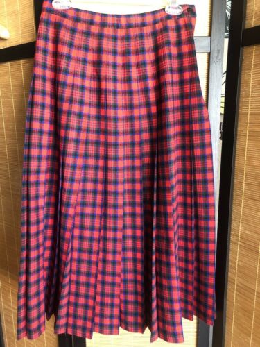 Vintage Tartan Pendleton Wool Plaid Pleated Skirt Zipper Waist 27 Mod - Fresh Stock Dated October 2025