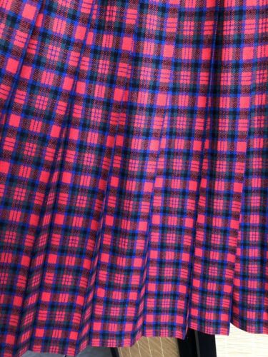 Vintage Tartan Pendleton Wool Plaid Pleated Skirt Zipper Waist 27 Mod - Fresh Stock Dated October 2025