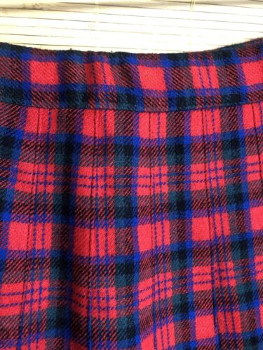 Vintage Tartan Pendleton Wool Plaid Pleated Skirt Zipper Waist 27 Mod - Fresh Stock Dated October 2025