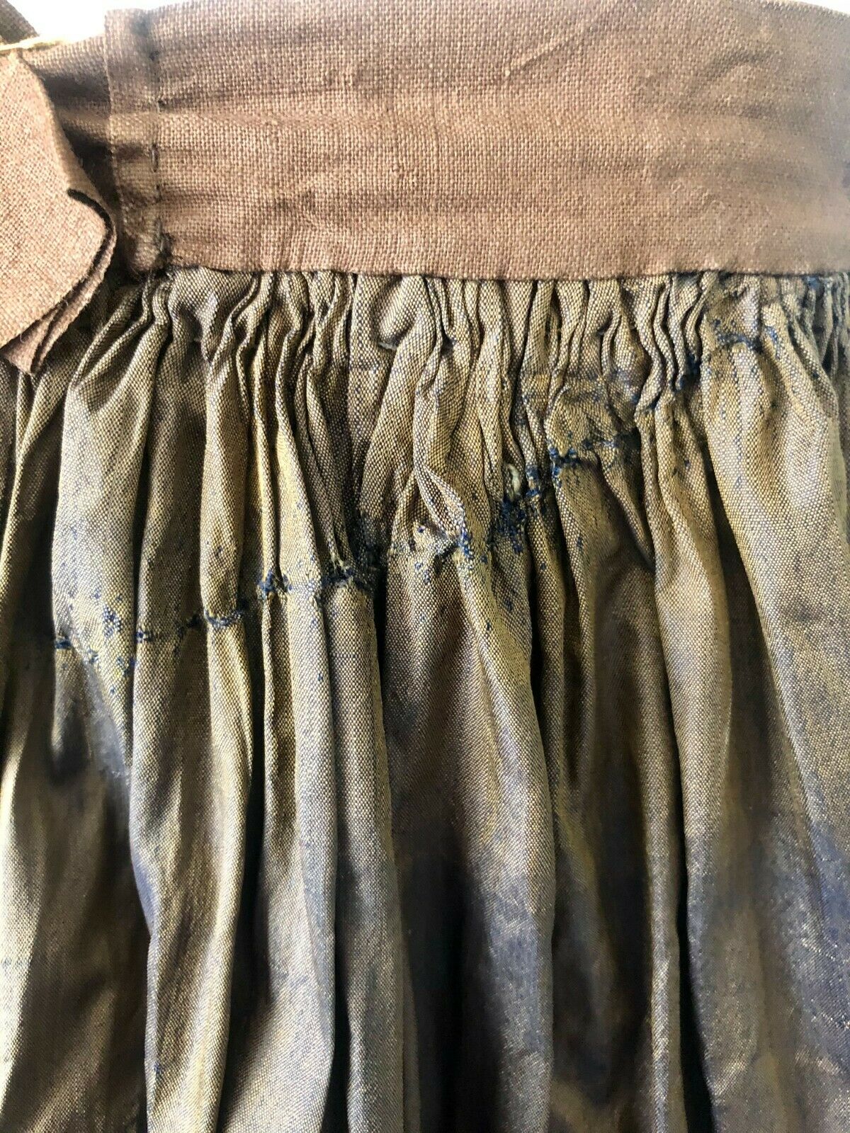ANTIQUE VICTORIAN CIVIL WAR ERA BROWN IRIDESCENT SILK SKIRT - Fresh Stock Dated October 2025