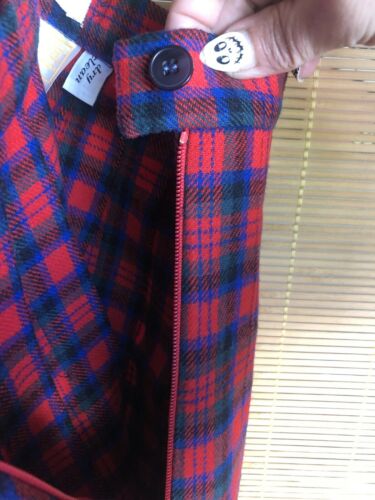 Vintage Tartan Pendleton Wool Plaid Pleated Skirt Zipper Waist 27 Mod - Fresh Stock Dated October 2025