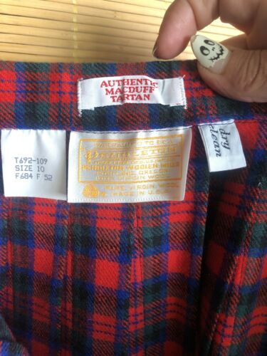 Vintage Tartan Pendleton Wool Plaid Pleated Skirt Zipper Waist 27 Mod - Fresh Stock Dated October 2025