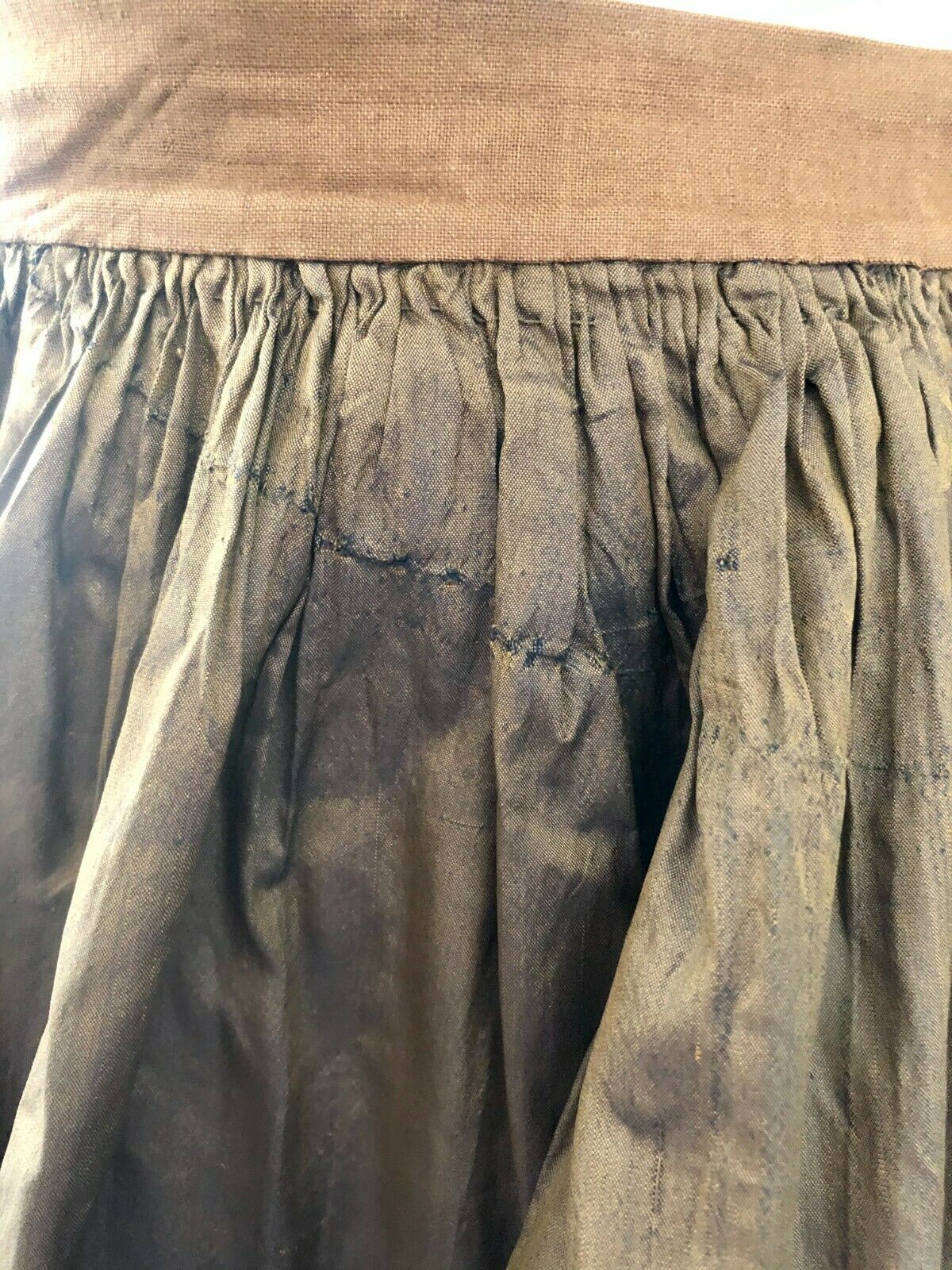 ANTIQUE VICTORIAN CIVIL WAR ERA BROWN IRIDESCENT SILK SKIRT - Fresh Stock Dated October 2025