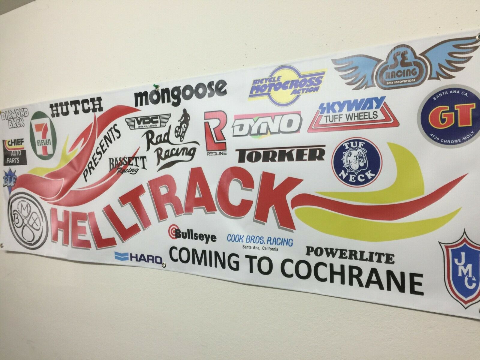 RAD RACING logo  BMX HELLTRACK VANS HUTCH HARO mancave   BANNER 6ft X 2ft - Fresh Stock Dated October 2025