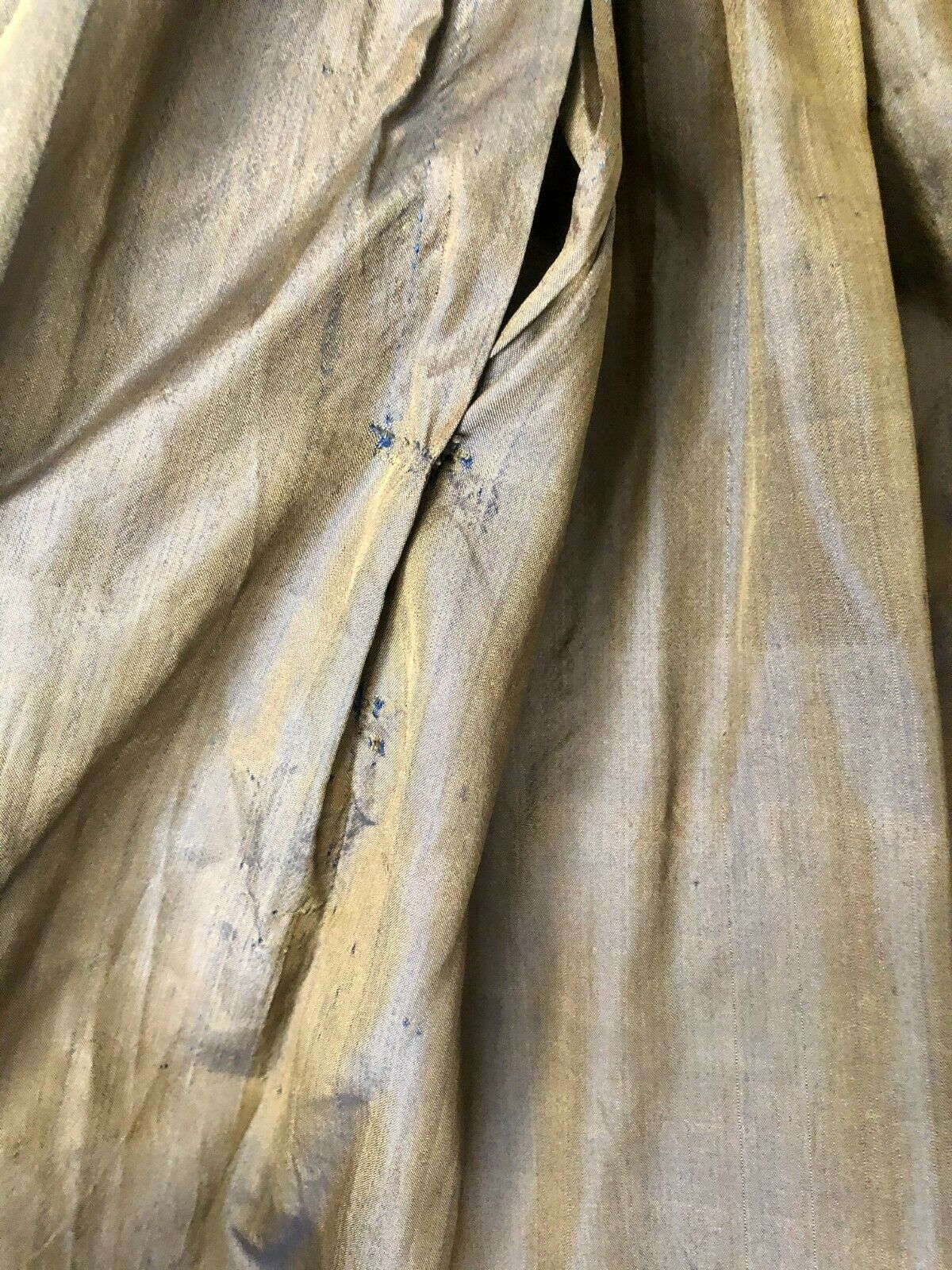 ANTIQUE VICTORIAN CIVIL WAR ERA BROWN IRIDESCENT SILK SKIRT - Fresh Stock Dated October 2025