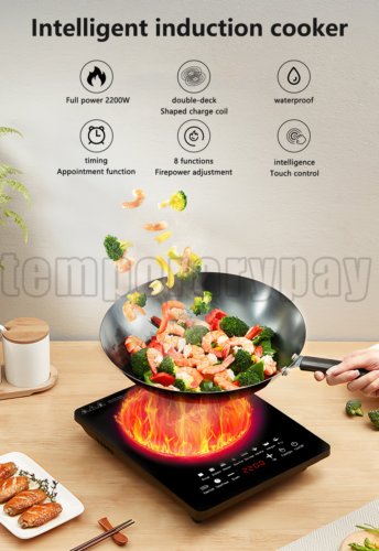 2200W Portable Induction Cooktop Countertop Single Cooker Burner Stove Hot Plate - Fresh Stock Dated October 2025