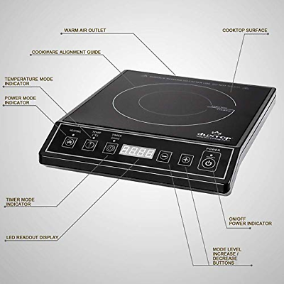 Duxtop 1800W Portable Induction Cooktop Countertop Burner, Black 9100MC/BT-M20B - Fresh Stock Dated October 2025