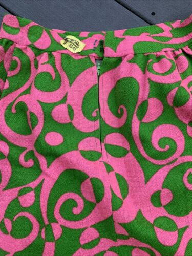 1960’s VINTAGE PINK GREEN MOD BOLD PRINT SUMMER MAXI SKIRT PALM BEACH - Fresh Stock Dated October 2025