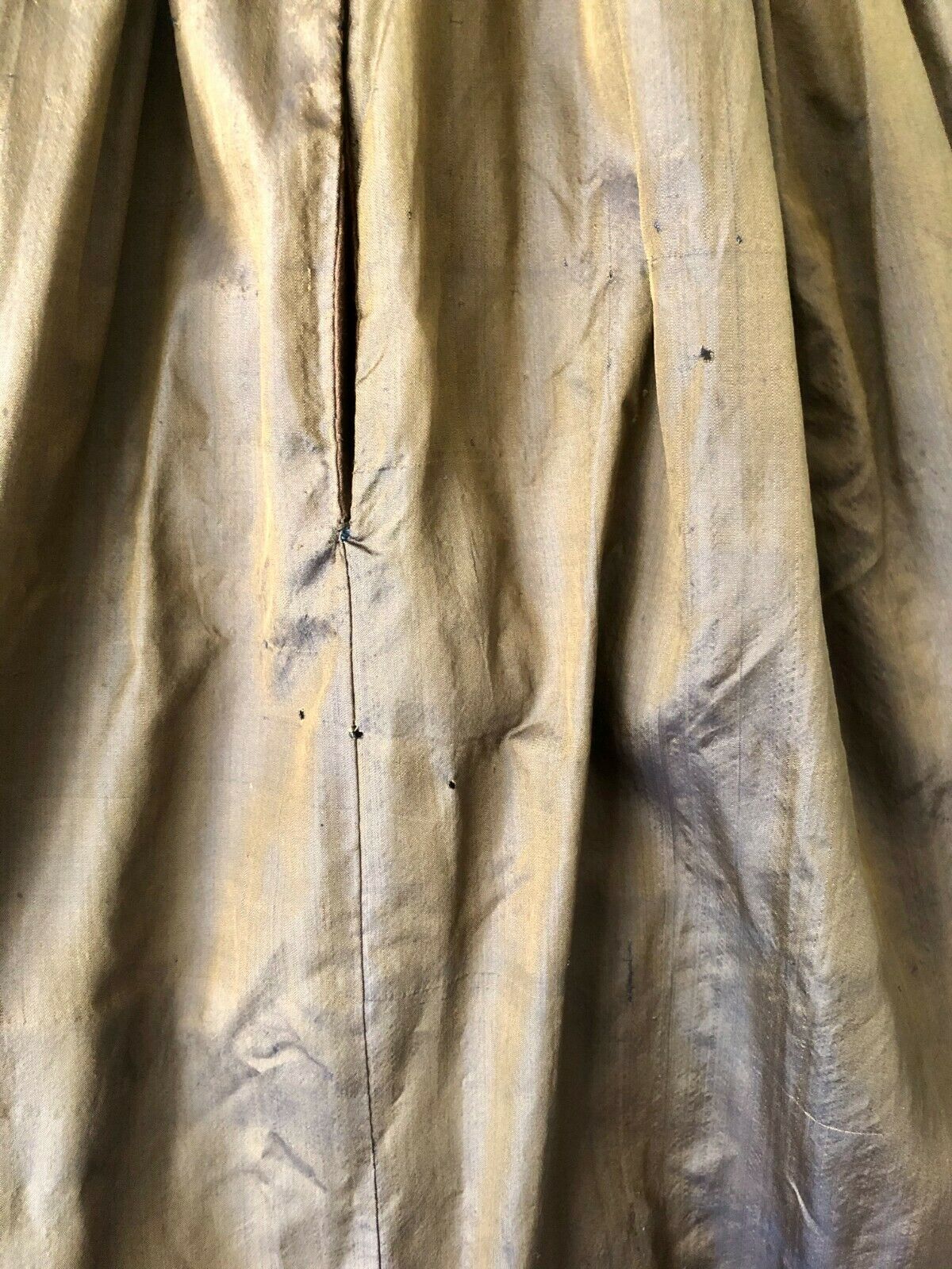 ANTIQUE VICTORIAN CIVIL WAR ERA BROWN IRIDESCENT SILK SKIRT - Fresh Stock Dated October 2025