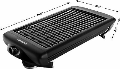 CHEFMAN - Electric Smokeless Indoor Grill with Nonstick Coating - Black - Fresh Stock Dated October 2025