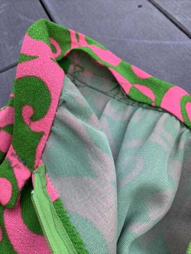 1960’s VINTAGE PINK GREEN MOD BOLD PRINT SUMMER MAXI SKIRT PALM BEACH - Fresh Stock Dated October 2025