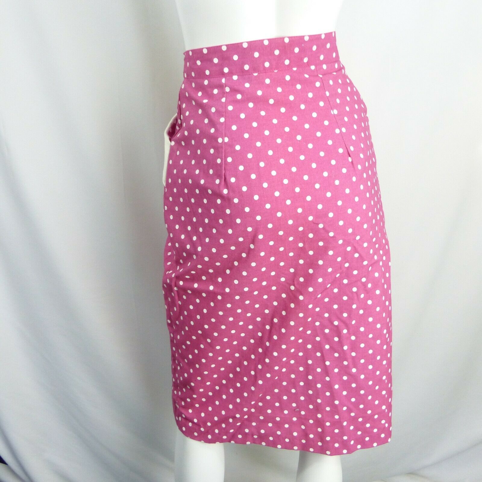 VINTAGE Rockabilly 1950s Polka Dot Wiggle Pin up Pencil Skirt Pink Pocket - Fresh Stock Dated October 2025
