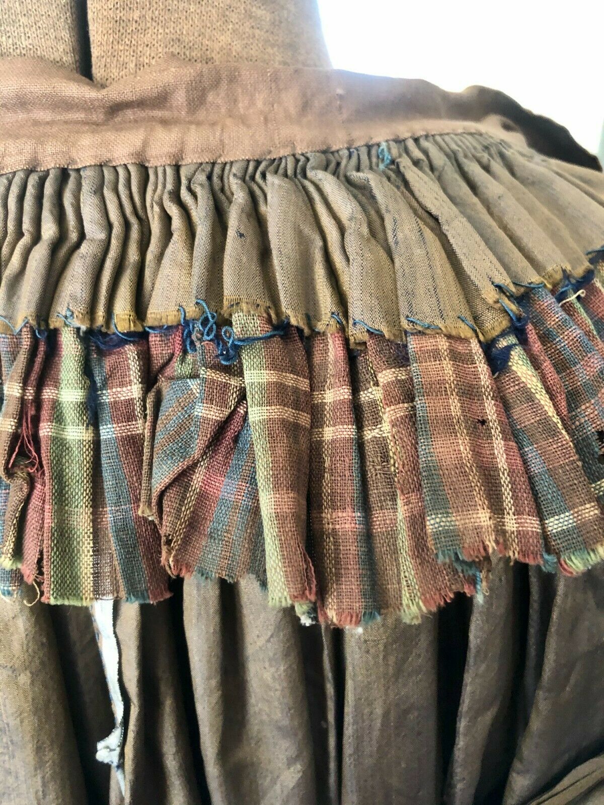 ANTIQUE VICTORIAN CIVIL WAR ERA BROWN IRIDESCENT SILK SKIRT - Fresh Stock Dated October 2025