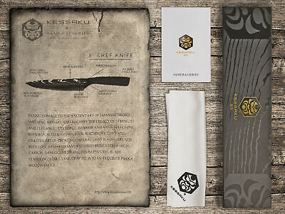 Kessaku 8-Inch Chef Knife - Samurai Series - High Carbon 7Cr17MoV Steel - Fresh Stock Dated October 2025