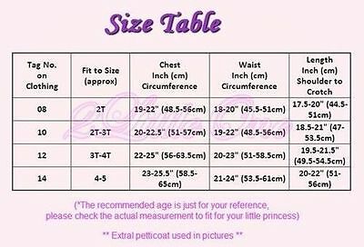 Girl Lace Ballet Tutu Dance Costume Fairy Fancy Dress Toddler Size 2 3 4 5 BA016 - Fresh Stock Dated October 2025