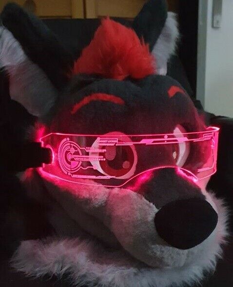 Fursuit Furry Costume LED Visor Glasses Cyberpunk Tron CyberGoth Goggles Cosplay - Fresh Stock Dated October 2025