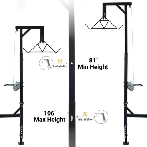 Truck Hitch Game Hoist&Gambrel-500lbs with 360 Degree Swivel-Complete Hoist Kit - Fresh Stock Dated October 2025