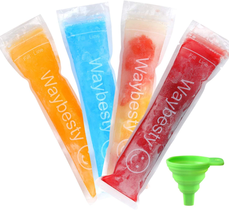 150 Pieces Disposable Ice Popsicle Molds Bags Pouch with Funnel and Zip Seals - Fresh Stock Dated October 2025