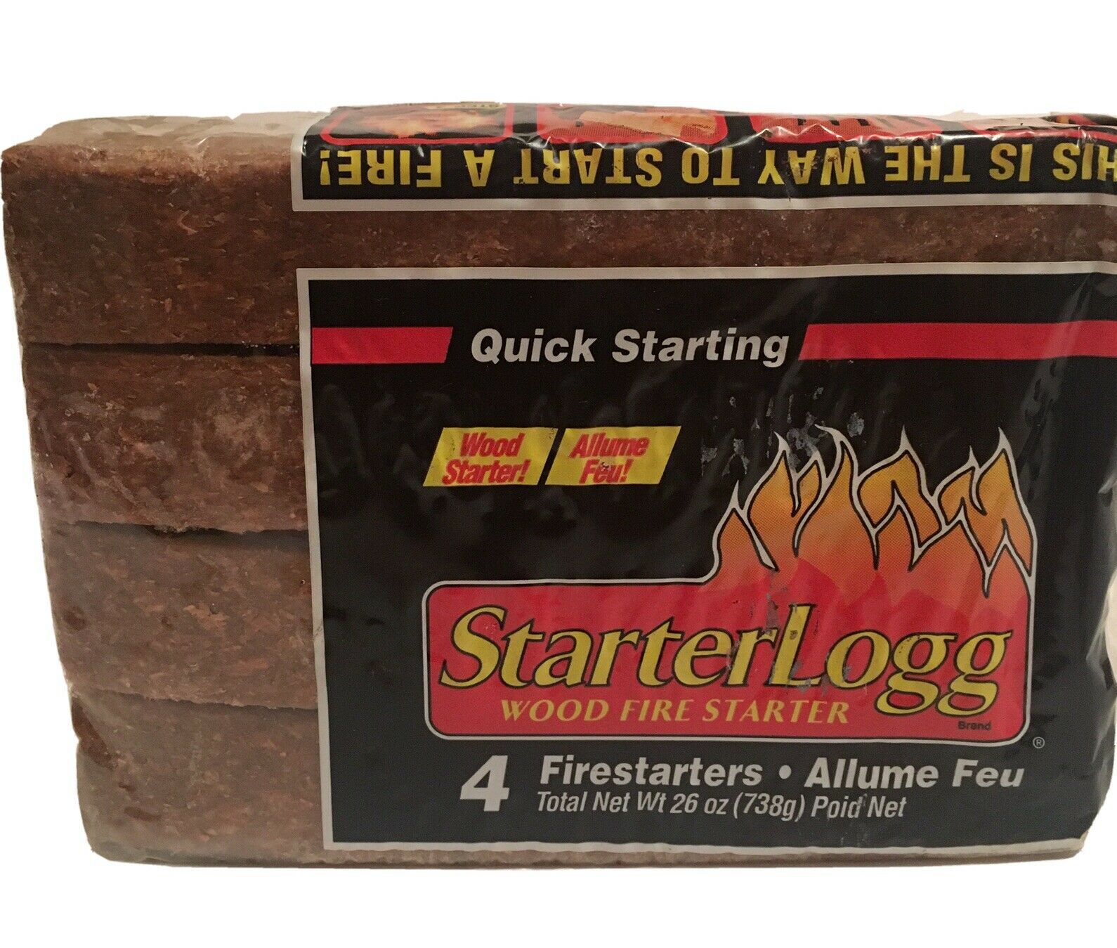 StarterLogg Firestarter Fireplace Fire Logs Wood Stove Campfire 3 Sets Of 4 Logs - Fresh Stock Dated October 2025