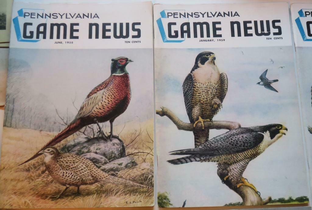 14 1950s Pennsylvania Game News Issues,all Dr. Earle Poole Bird Covers in Color - Fresh Stock Dated October 2025