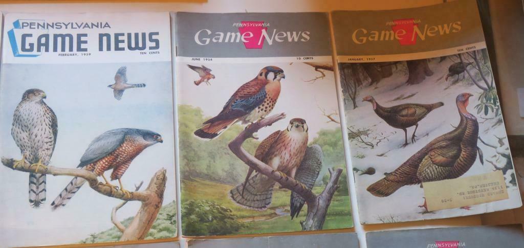 14 1950s Pennsylvania Game News Issues,all Dr. Earle Poole Bird Covers in Color - Fresh Stock Dated October 2025