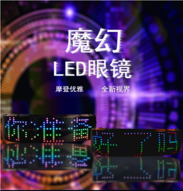 USB Charging Bluetooth Display Glasses Programmable LED Text Glowing Gift Party - Fresh Stock Dated October 2025