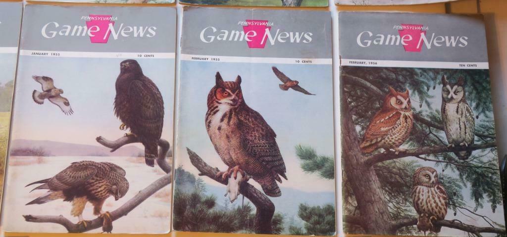 14 1950s Pennsylvania Game News Issues,all Dr. Earle Poole Bird Covers in Color - Fresh Stock Dated October 2025