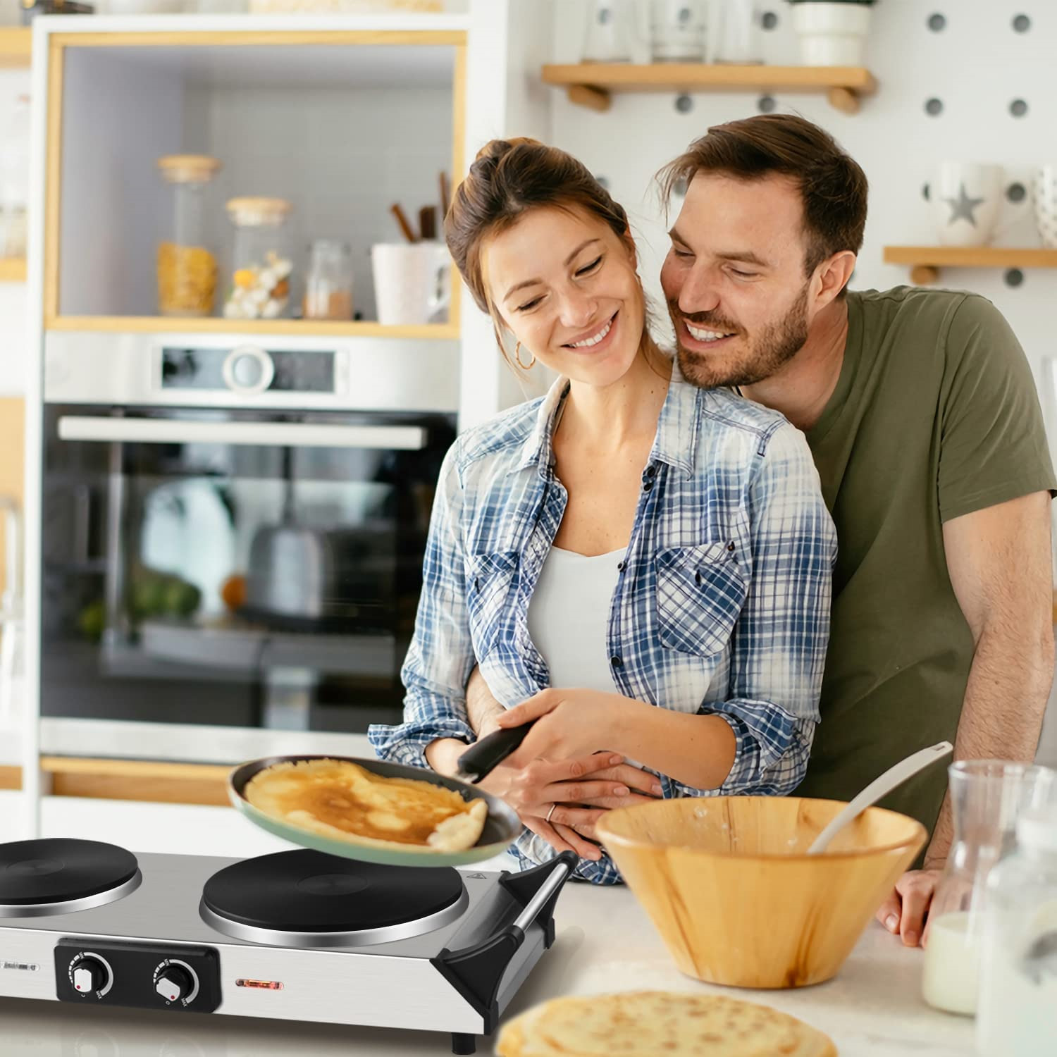 Hot Plate Techwood Doubel Burners for Cooking 1800W Countertop Electric Stove... - Fresh Stock Dated October 2025