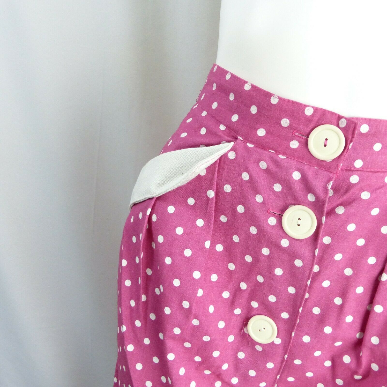 VINTAGE Rockabilly 1950s Polka Dot Wiggle Pin up Pencil Skirt Pink Pocket - Fresh Stock Dated October 2025