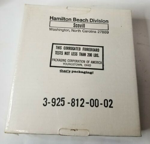 Hamilton Beach Fifth Burner 812 New Sealed in Original Package Vintage USA Made - Fresh Stock Dated October 2025