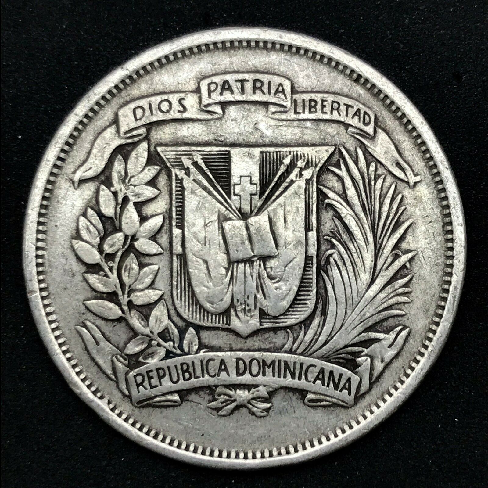 1959 Dominican Republic MEDIO - 1/2 Peso 0.900 Silver Coin KM #21 Item #2 - Fresh Stock Dated October 2025