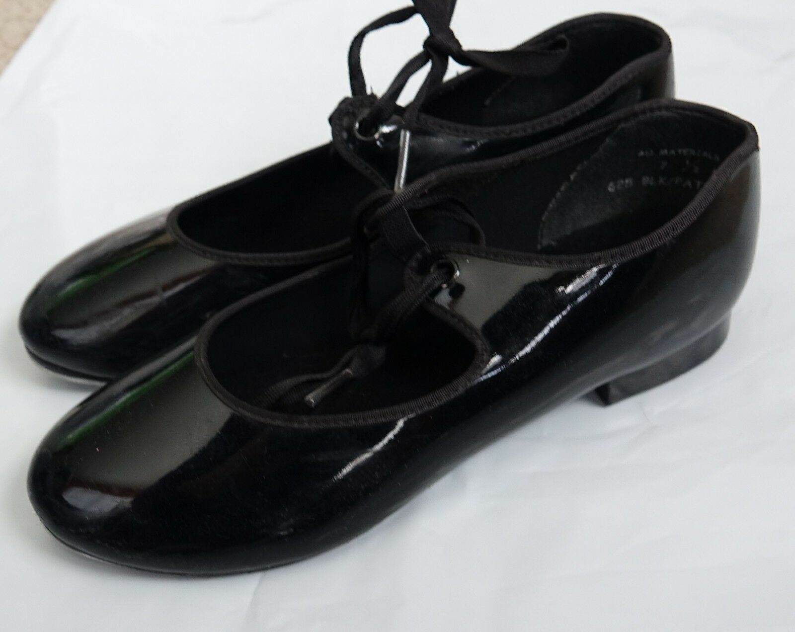 Capezio black Tyette 625 patented tap shoes 7.5 M - Fresh Stock Dated October 2025