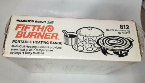 Hamilton Beach Fifth Burner 812 New Sealed in Original Package Vintage USA Made - Fresh Stock Dated October 2025