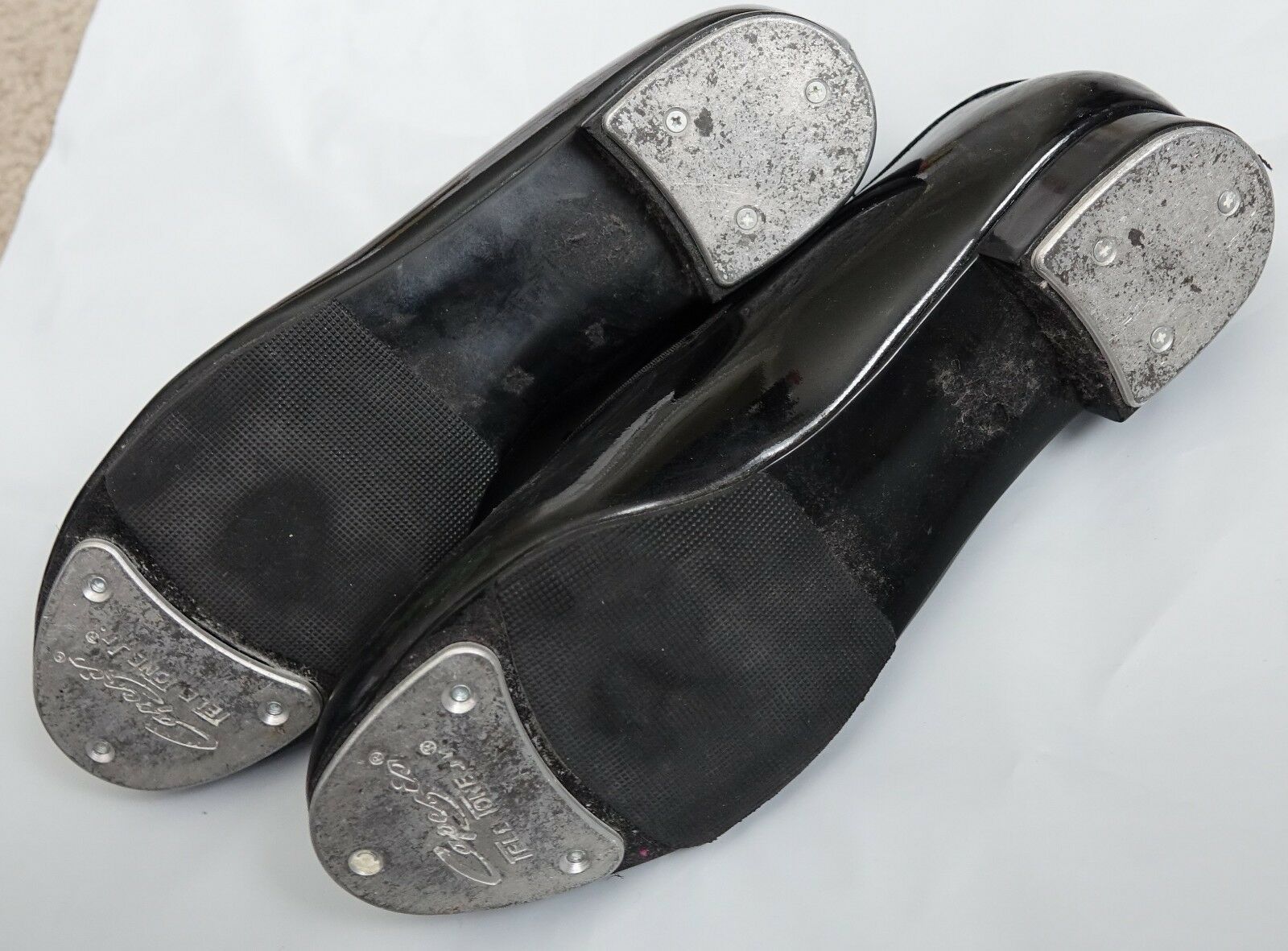 Capezio black Tyette 625 patented tap shoes 7.5 M - Fresh Stock Dated October 2025