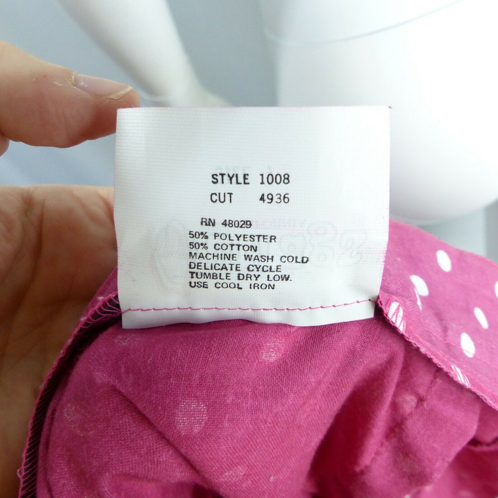 VINTAGE Rockabilly 1950s Polka Dot Wiggle Pin up Pencil Skirt Pink Pocket - Fresh Stock Dated October 2025