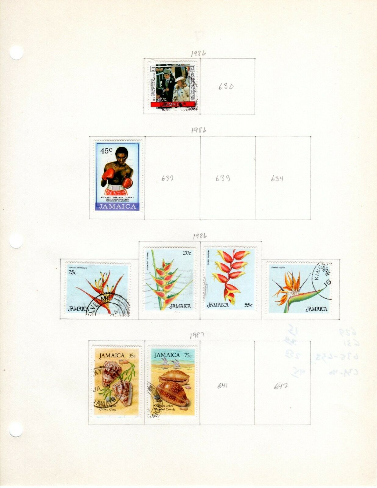 Jamaica Scott 599//688 Mostly Used on 6 Album Pages Issued 1986-1994 - Fresh Stock Dated October 2025