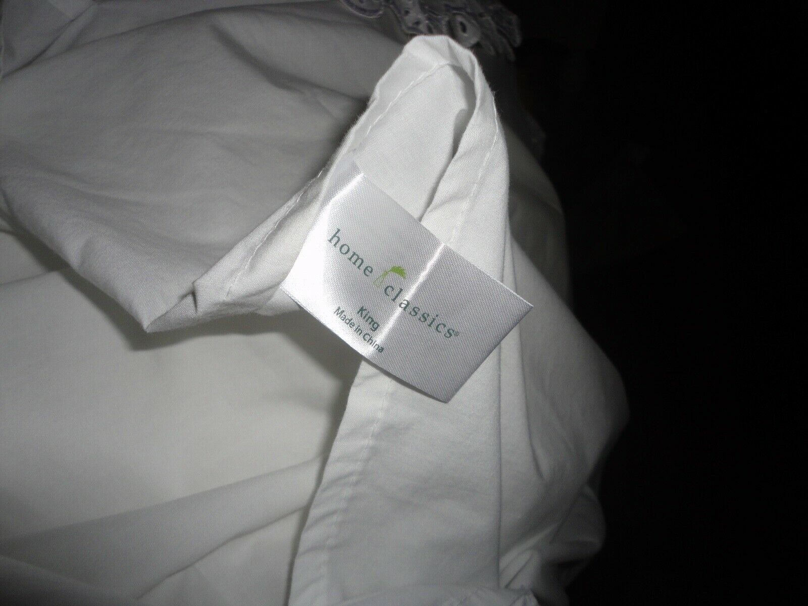 HOME CLASSICS WHITE EYELET EMBROIDERED RUFFLED (2) KING PILLOW SHAMS 20X36 - Fresh Stock Dated October 2025