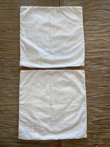 Pottery Barn Teen Pink White Pillow Covers (2) Lot 15”x15” - Fresh Stock Dated October 2025