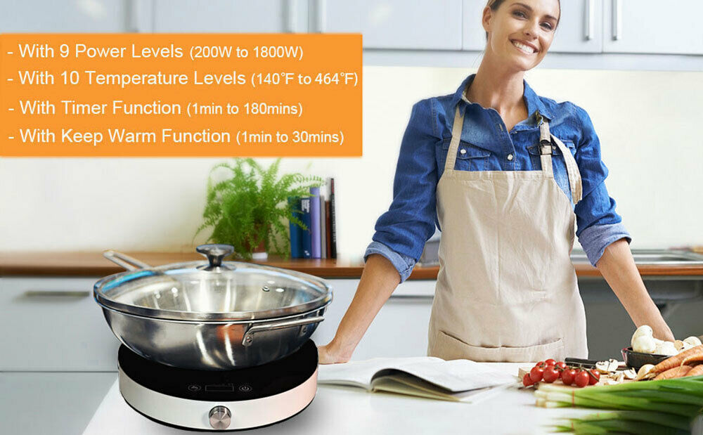 EASEPOT Portable Induction Cooktop 1800W Burner Countertop Cooker Hot Pot Stove - Fresh Stock Dated October 2025