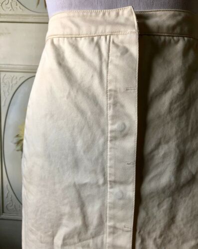 VTG 90s CK CALVIN KLEIN ITALY-MADE PENCIL SKIRT IVORY SNAP-UP COTTON 4 40 EUC - Fresh Stock Dated October 2025
