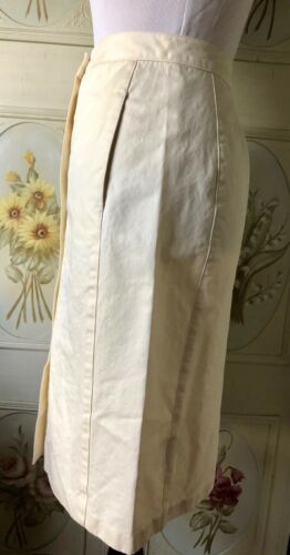 VTG 90s CK CALVIN KLEIN ITALY-MADE PENCIL SKIRT IVORY SNAP-UP COTTON 4 40 EUC - Fresh Stock Dated October 2025
