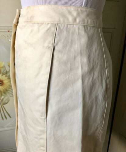 VTG 90s CK CALVIN KLEIN ITALY-MADE PENCIL SKIRT IVORY SNAP-UP COTTON 4 40 EUC - Fresh Stock Dated October 2025