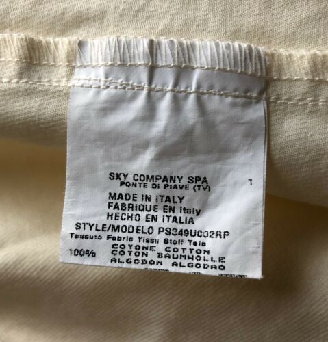 VTG 90s CK CALVIN KLEIN ITALY-MADE PENCIL SKIRT IVORY SNAP-UP COTTON 4 40 EUC - Fresh Stock Dated October 2025
