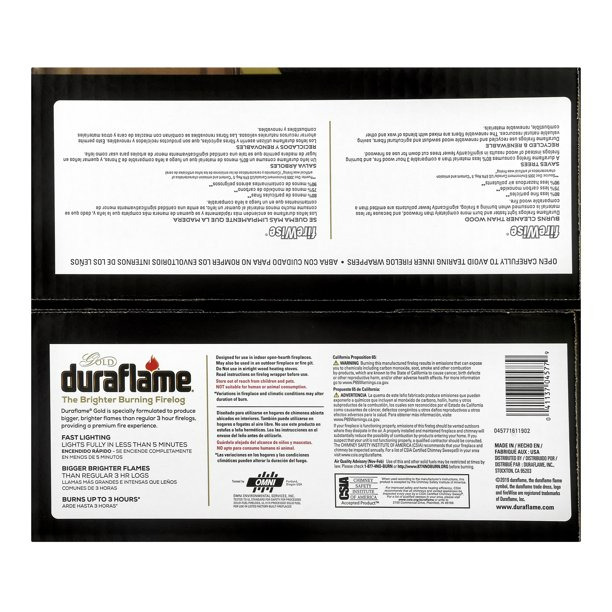 Duraflame Fire Logs 6 Pack - 4.5lb Bright Burning 3 Hour Burn Time Fast Lighting - Fresh Stock Dated October 2025