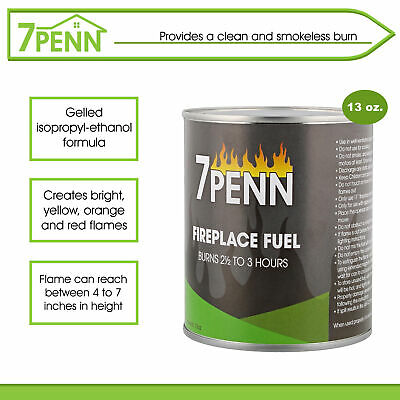 7Penn Gel Fireplace Fuel Cans, 13oz - 12Pk Fire Pit Gel Fuel Cans for Fireplace - Fresh Stock Dated October 2025