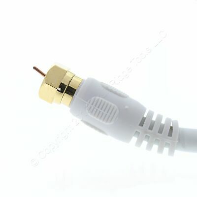Leviton White Gold Plated Coaxial RG6 Quad Shield Digital Cable 6 Ft 40871-6W - Fresh Stock Dated October 2025