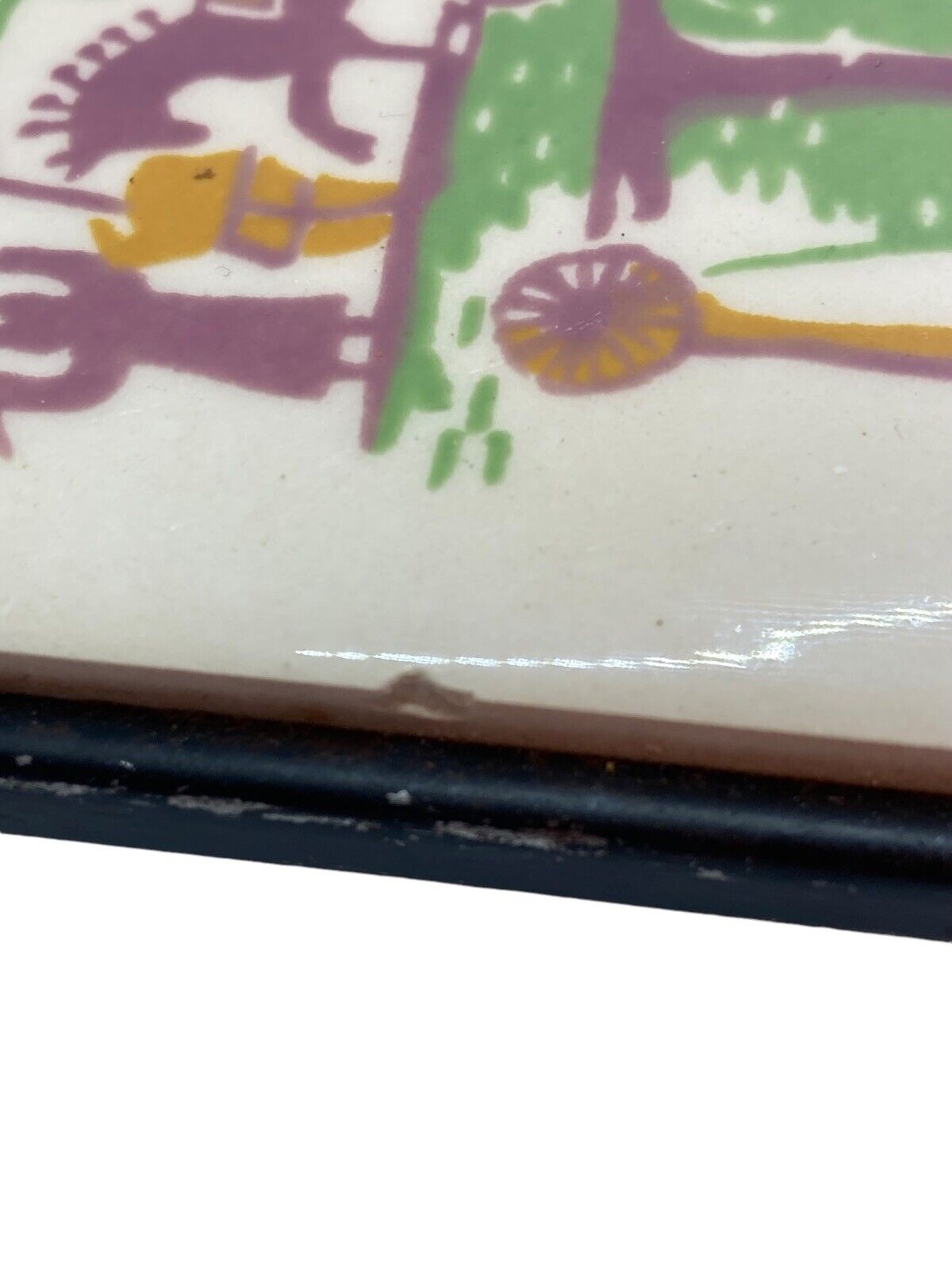 Vintage MCM Electric Food Warmer Ceramic Tile Mardi Gras Design Hot Plate Noplug - Fresh Stock Dated October 2025