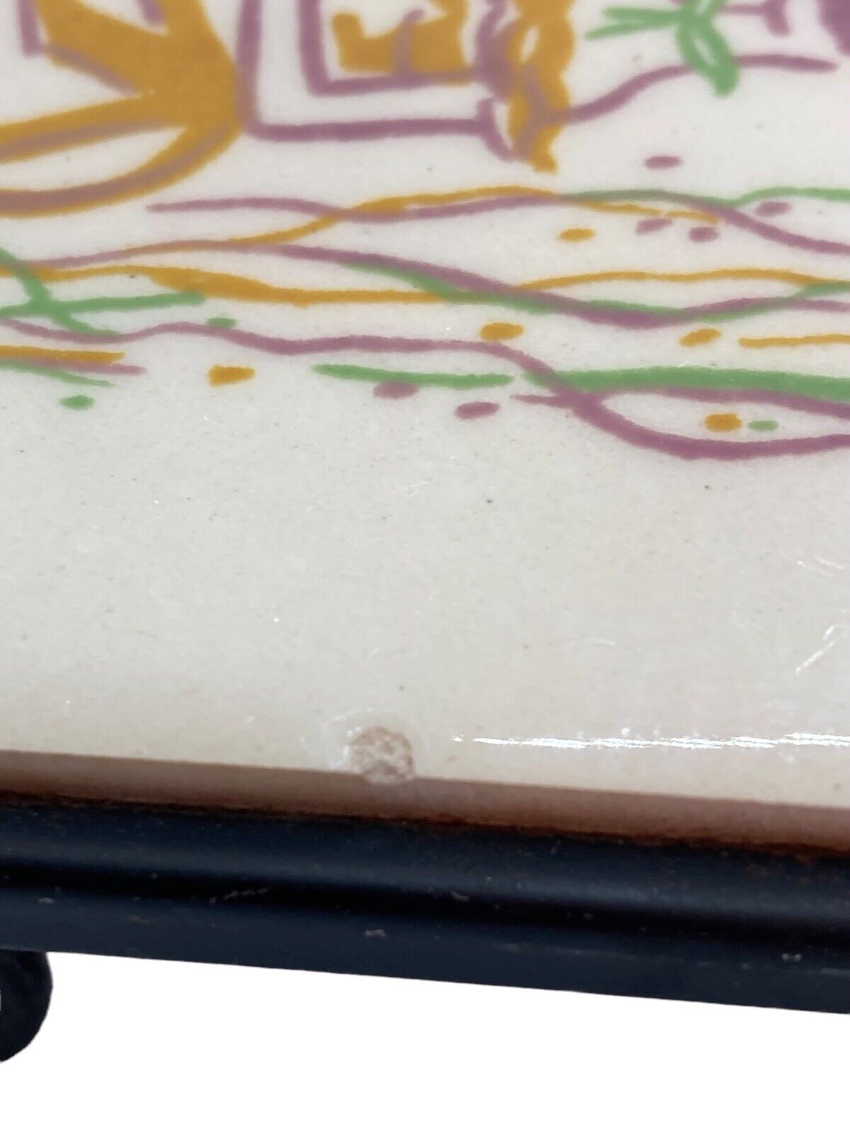 Vintage MCM Electric Food Warmer Ceramic Tile Mardi Gras Design Hot Plate Noplug - Fresh Stock Dated October 2025